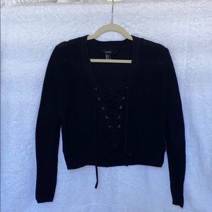 black knitted sweater